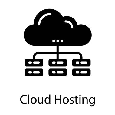 Sağlam tasarımda bulut sunucusu simgesi 