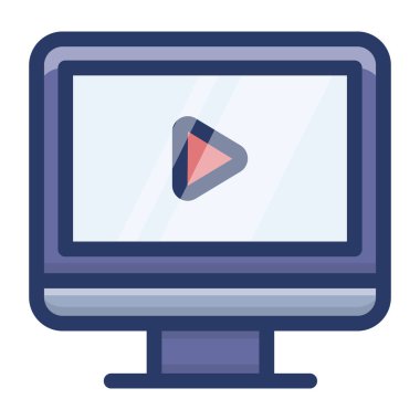 Online video eğitimi simgesi vektör 