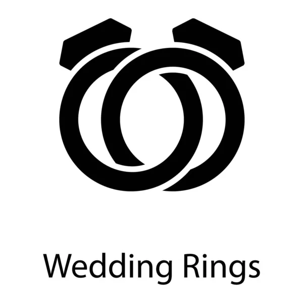 Wedding Rings Solid Icon Vector — Stock Vector