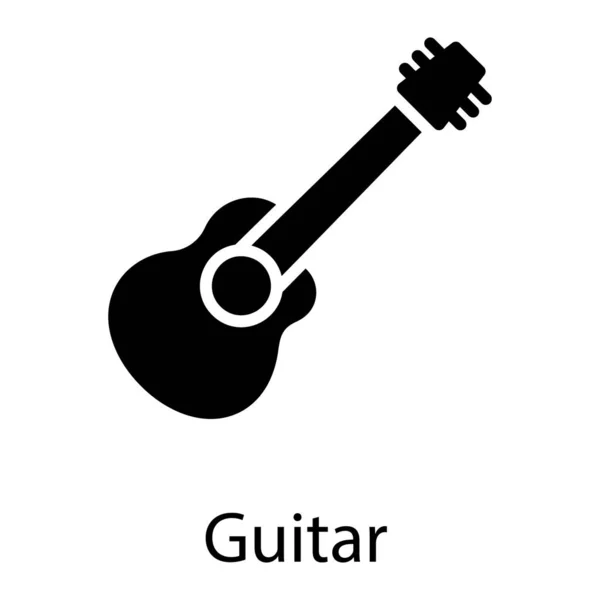Glyph Tasarımında Elektro Gitar Vektörü — Stok Vektör