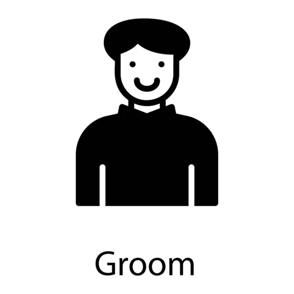 Bridegroom Avatar Design Ícone Sólido —  Vetores de Stock