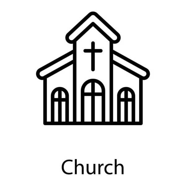 Edifício Igreja Vetor Design Linha —  Vetores de Stock