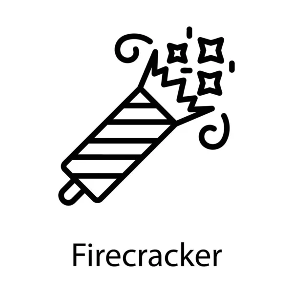 Feuerwerkskörper Symbol Liniendesign — Stockvektor