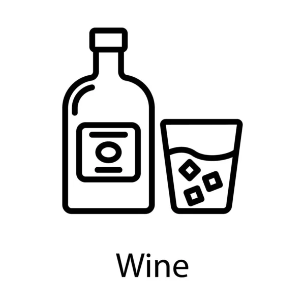 Σχεδιασμός Εικονιδίων Γραμμής Μπουκαλιών Κρασιού — Διανυσματικό Αρχείο