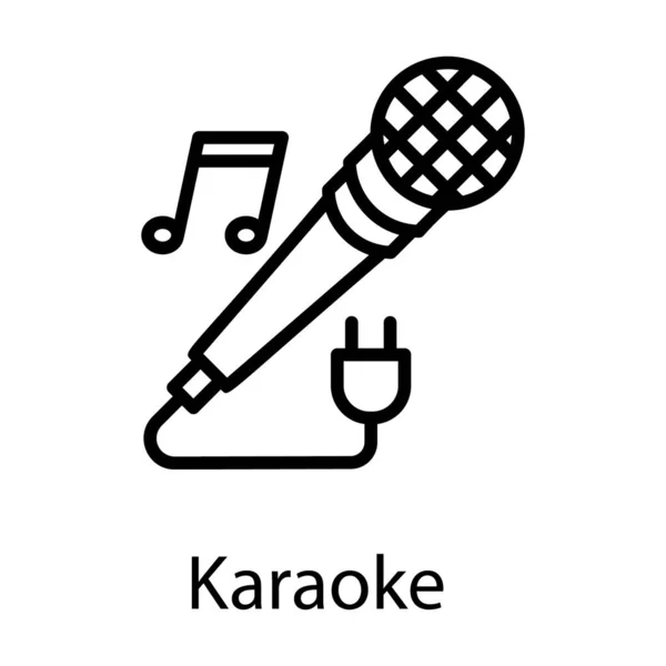 Diseño Icono Línea Karaoke — Vector de stock
