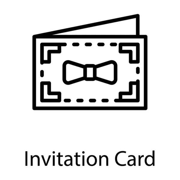 Wedding Invitation Card Line Icon — Stock Vector