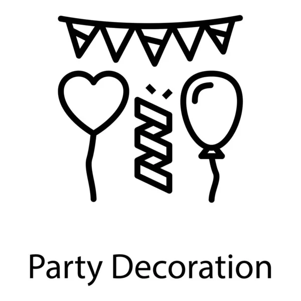 Decoración Fiesta Línea Diseño — Archivo Imágenes Vectoriales