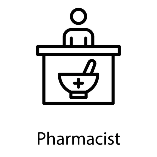 Icono Diseño Línea Farmacéutica — Vector de stock