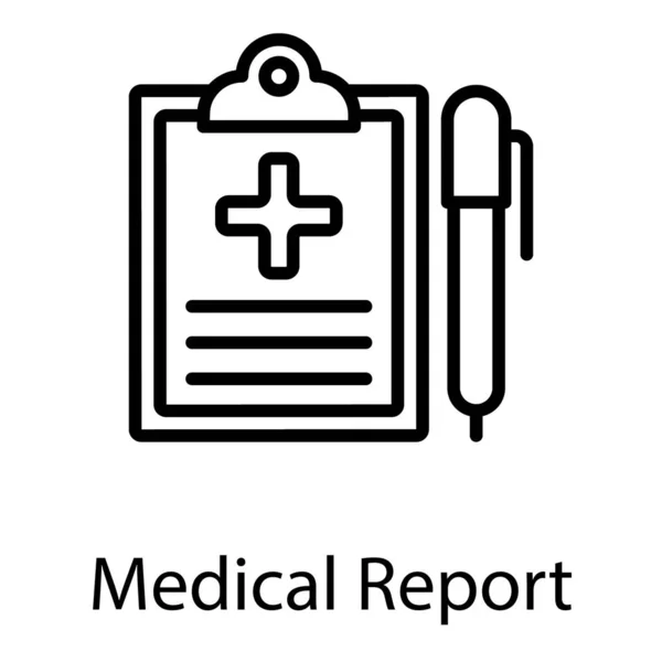 Icono Prescripción Médica Línea Diseño — Vector de stock