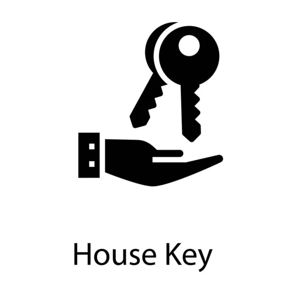 House Keys Glyph Icon Vector — Stock Vector