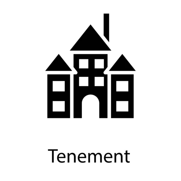 Tenement Glyph Simgesi Vektör Tasarımı — Stok Vektör
