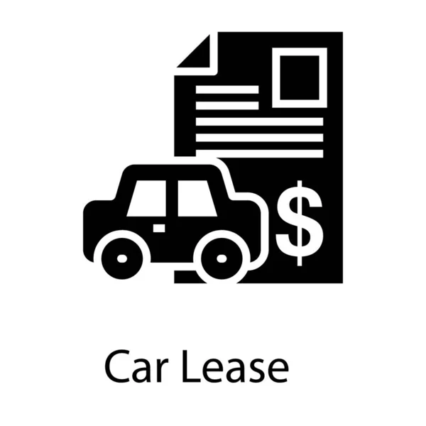 Auto Lease Solid Icon Ontwerp — Stockvector