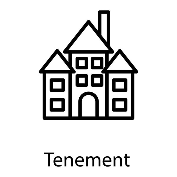 Tenement Line Simgesi Vektör Tasarımı — Stok Vektör