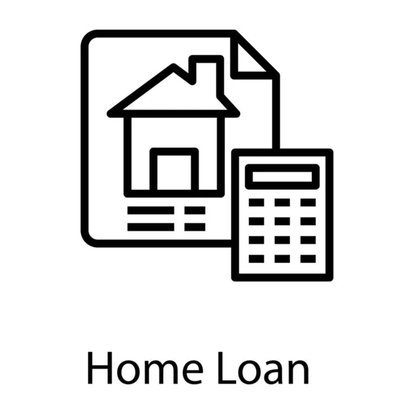Home Loan Document Line Icon Vector — Stock Vector