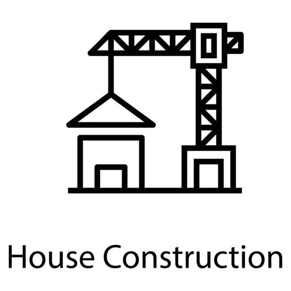 Σχεδιασμός Εικονιδίων Γραμμής Κατασκευής Σπιτιού — Διανυσματικό Αρχείο