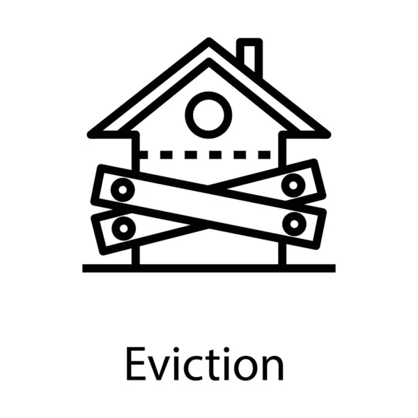 Despejo Propriedade Ícone Linha — Vetor de Stock
