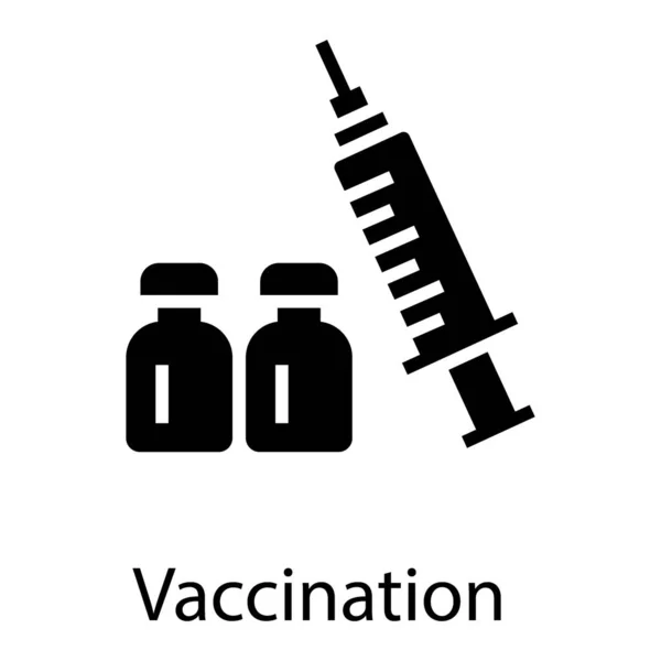 Ícone Vacinação Desenho Glifo —  Vetores de Stock