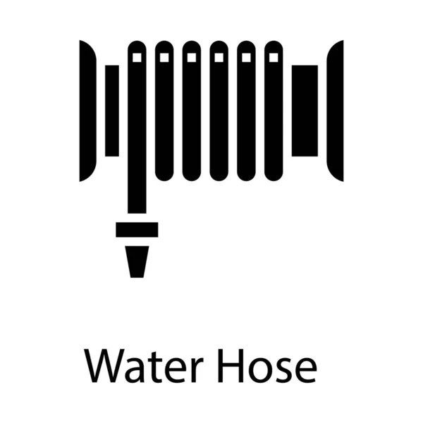 ソリッドベクトルの水ホースアイコン — ストックベクタ