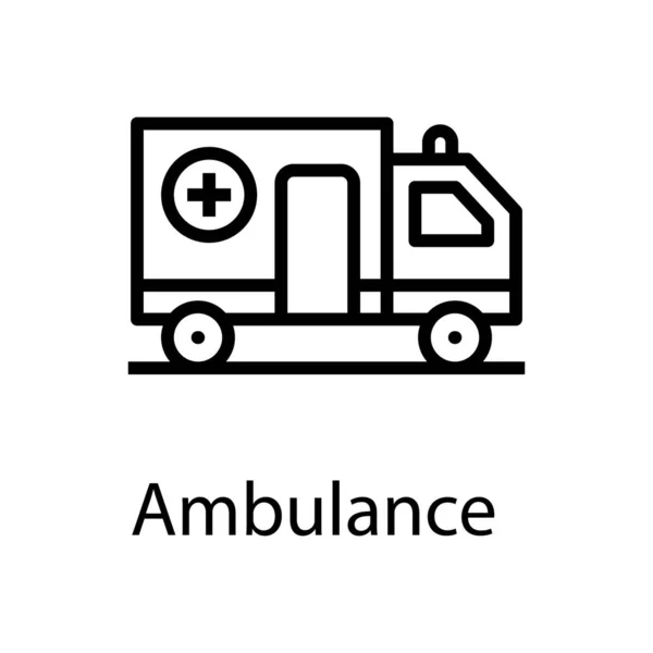 Icône Ambulance Dans Vecteur Ligne — Image vectorielle