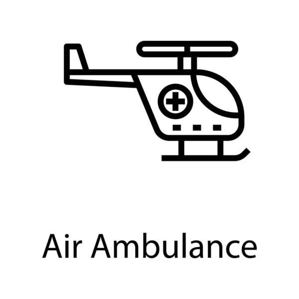 Icône Ambulance Aérienne Dans Conception Ligne — Image vectorielle