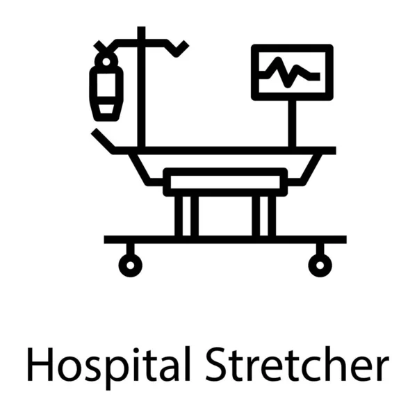 Krankenhausbett Symbol Isoliert Auf Weißem Hintergrund — Stockvektor