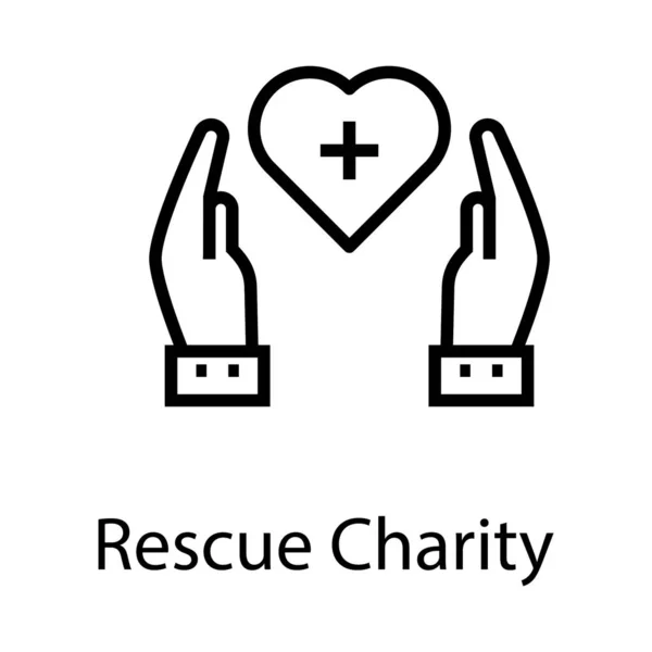 Recue Charity Icon Line Vector — стоковый вектор