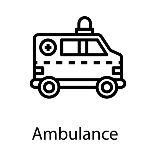 Icono Ambulancia Línea Vector — Vector de stock