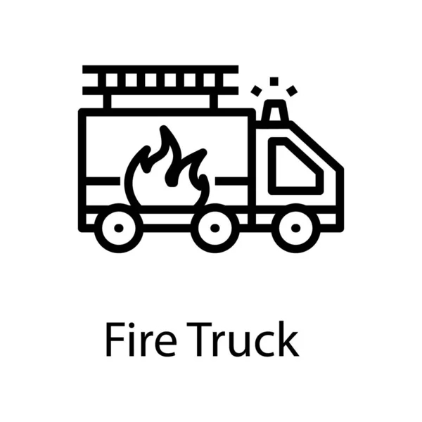 Feuerwehrauto Ikone Liniendesign — Stockvektor