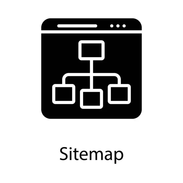 Katı Tasarımda Web Sitesi Haritası Vektörü — Stok Vektör