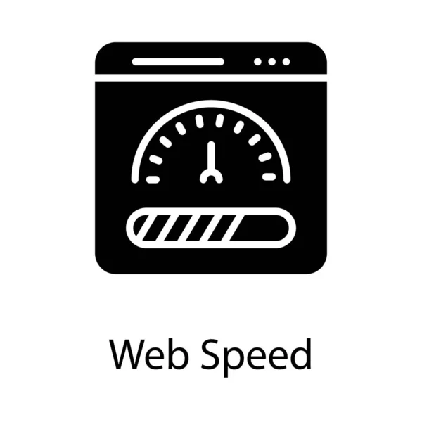 Página Web Velocidad Icono Sólido — Vector de stock