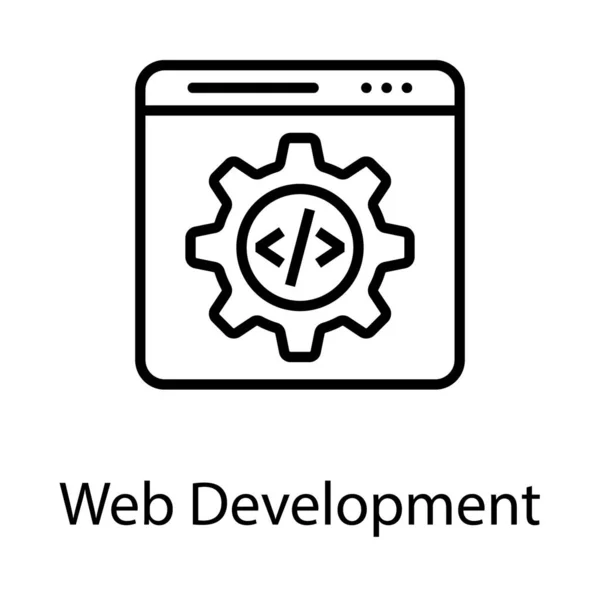 Liniendesign Der Ikone Der Webseitenentwicklung — Stockvektor