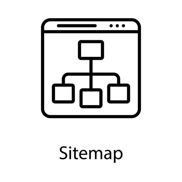 Vecteur Sitemap Web Dans Conception Ligne — Image vectorielle