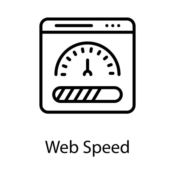 Página Web Icono Línea Velocidad — Vector de stock