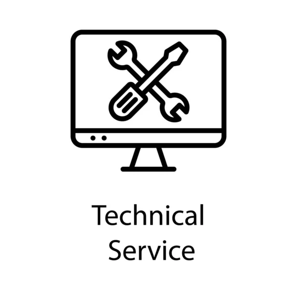 Serviços Técnicos Online Design Linha —  Vetores de Stock