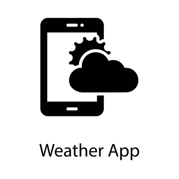 Clima Aplicación Móvil Diseño Sólido — Vector de stock