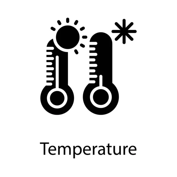Climate Temperature Vector Solid Design — Stock Vector