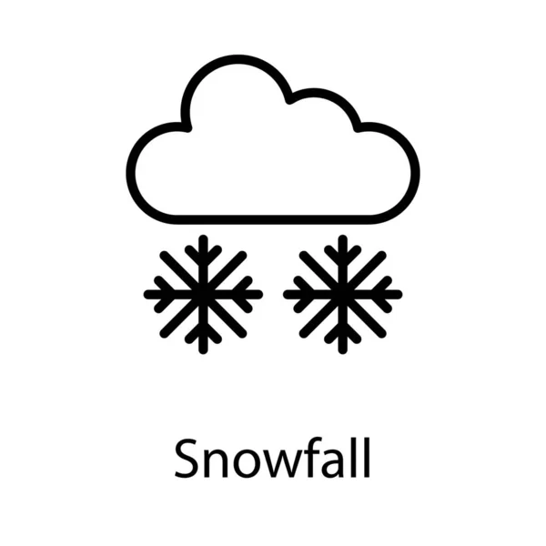 Vetor Meteorológico Queda Neve Design Linha —  Vetores de Stock
