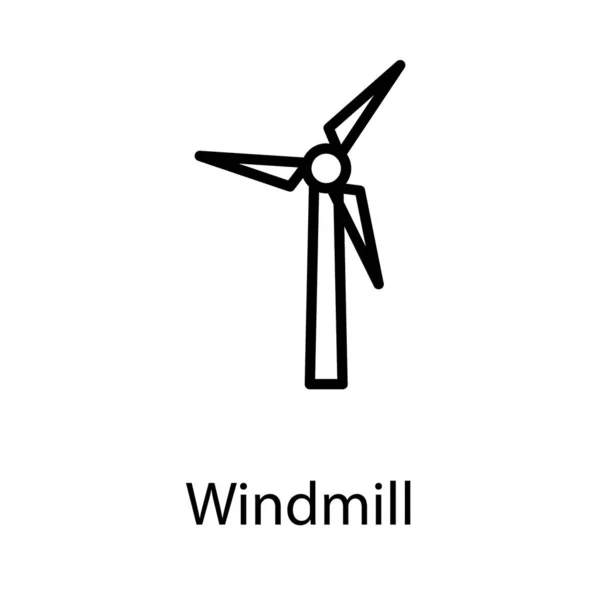 Erneuerbare Windenergie Linienvektor — Stockvektor