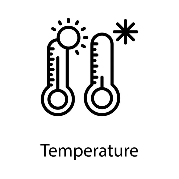 Klimaat Temperatuur Vector Lijn Ontwerp — Stockvector