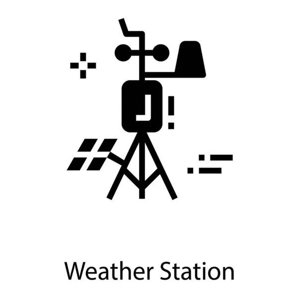 实心设计中的气象站矢量 — 图库矢量图片