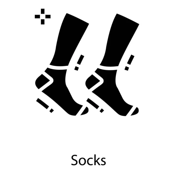 Glyph Tasarımında Kışlık Çorap Vektörü — Stok Vektör