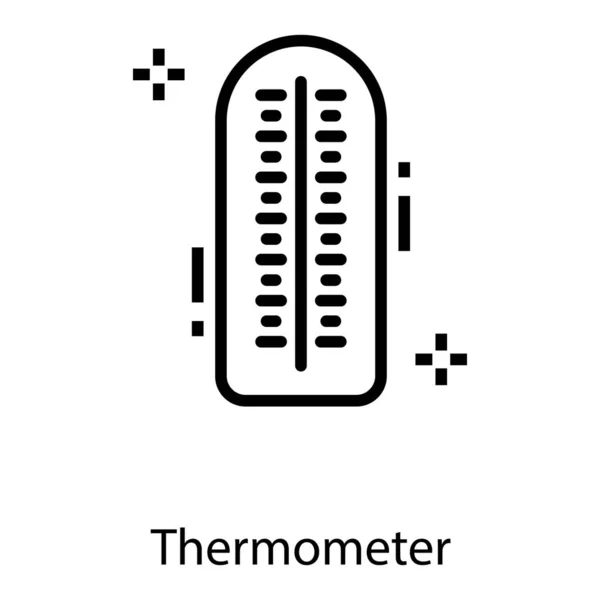 Вектор Термометра Температуры Линейном Исполнении — стоковый вектор