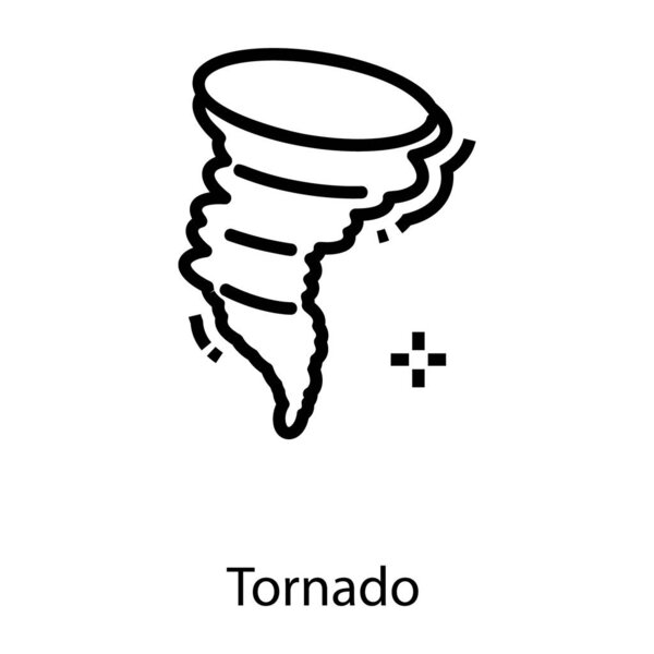 Windy tornado vector in line design  