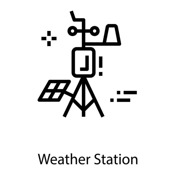 Wetterstationsvektor Liniendesign — Stockvektor