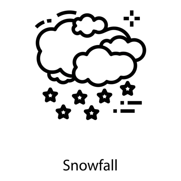 Schneebedeckter Wettervektor Liniendesign — Stockvektor