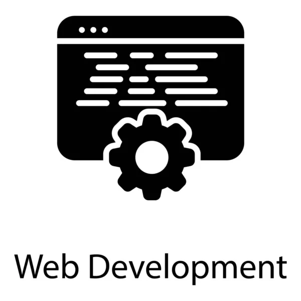Design Preenchido Ícone Configuração Web — Vetor de Stock