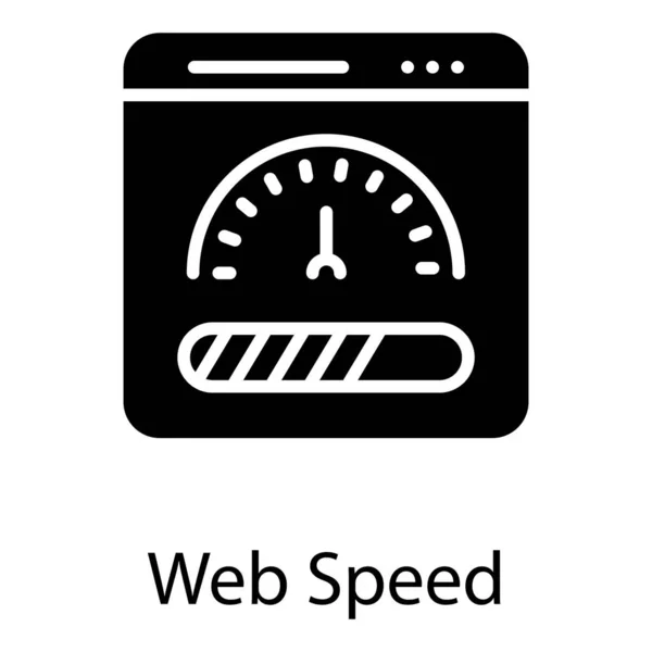 Icono Velocidad Web Diseño Glifo — Vector de stock