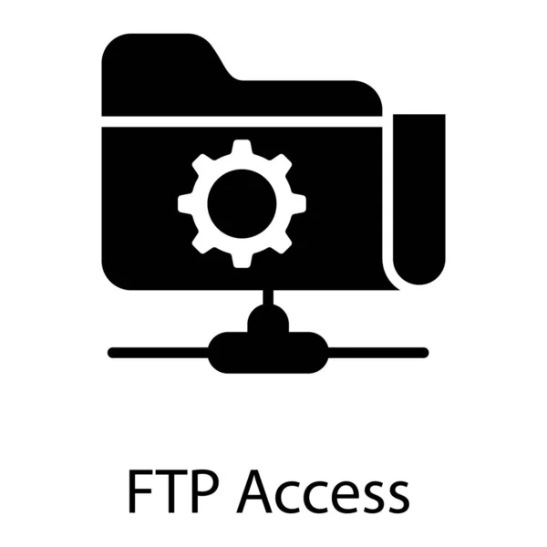 Ftp Setting Icon Solid Design — Stock Vector