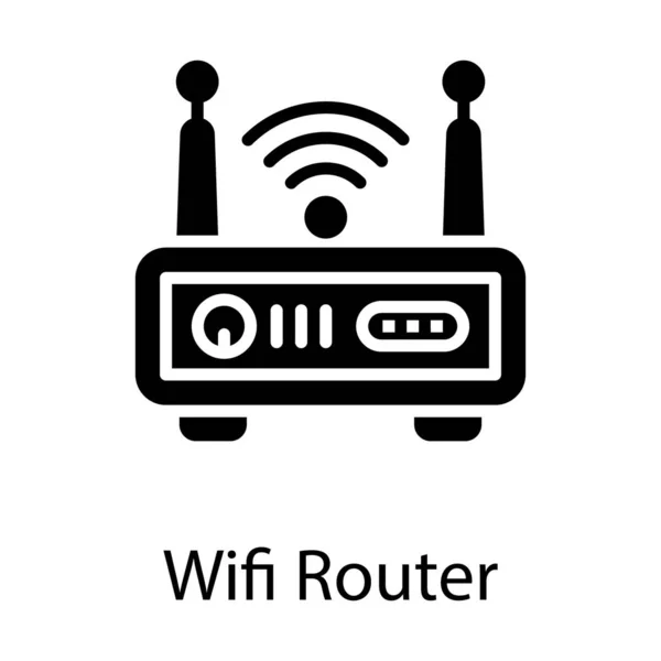 Icône Routeur Wifi Dans Conception Vecteur Glyphe — Image vectorielle