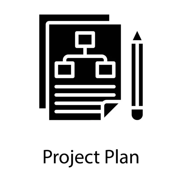 Projektplanung Glyphen Icon — Stockvektor